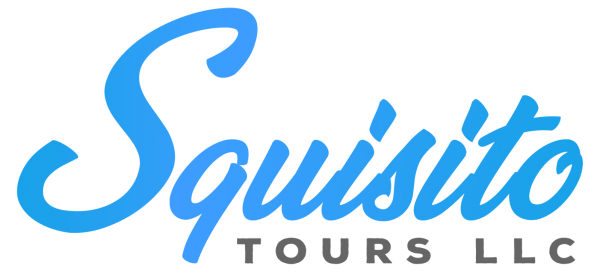 Squisito Tours LLC logo in blue font.